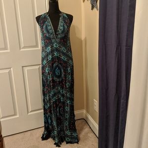 LulaSoul print tassel maxi dress xs
